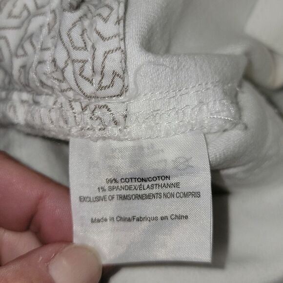 Tory Burch Classic Tory Boot Bootcut White Stretch Jeans Gold Hardware Size 28 - Picture 4 of 7